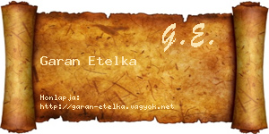Garan Etelka névjegykártya